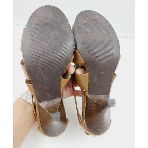 Michael Kors Womens Cognac Open Toe Sandals, Size 6, PRE-OWNED - Picture 6 of 10